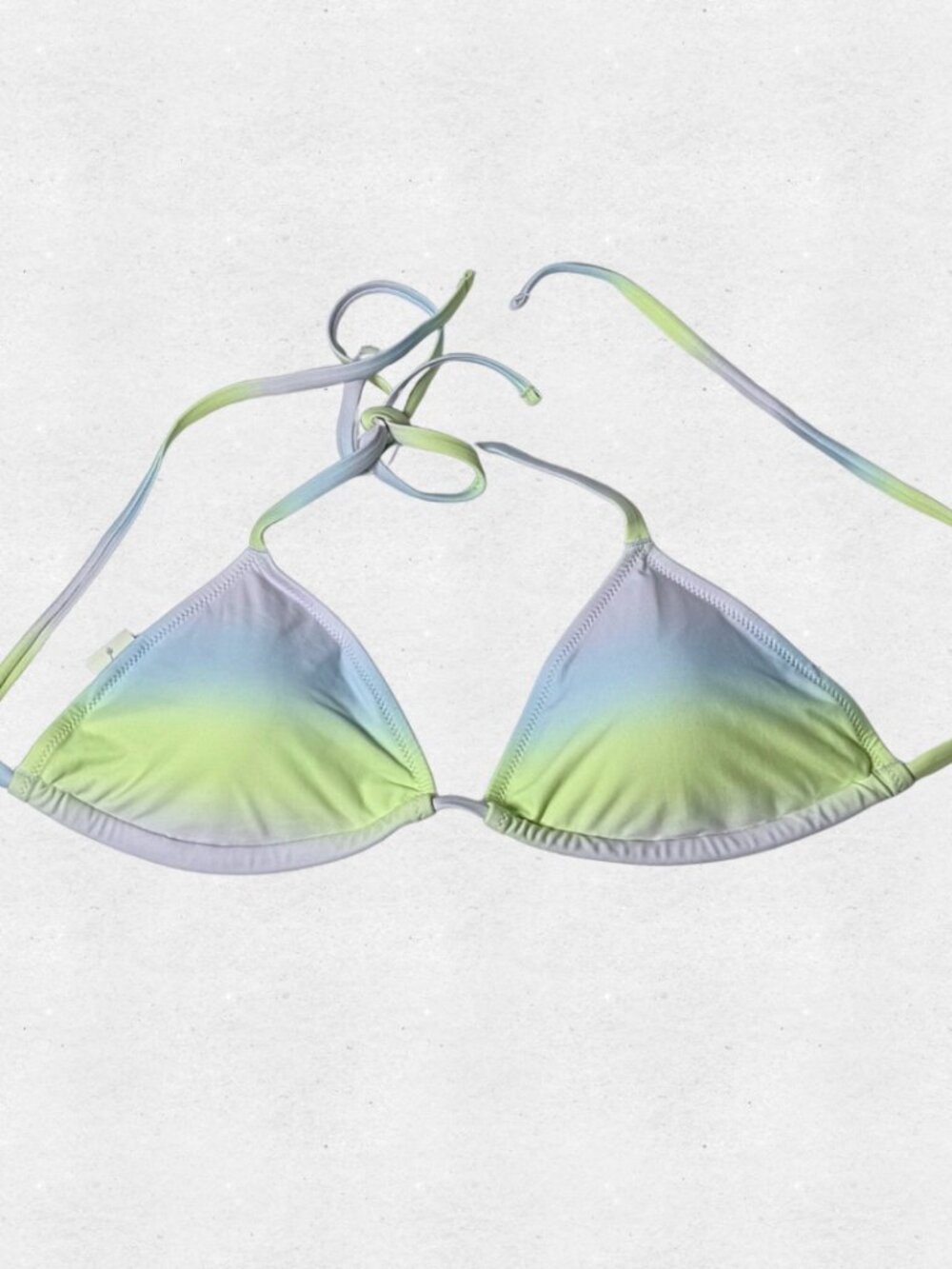 NWT Aerie Real Good Triangle Bikini Top Large Gradient Pastel Rainbow